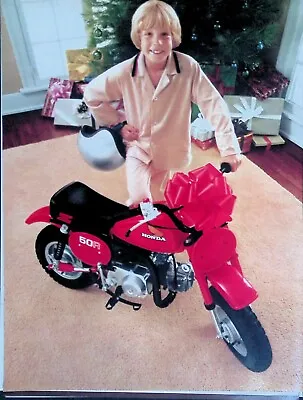 Honda 50R  Minibike Motorcycle Son Christmas Present 1980S Ad Vtg Print Ad 13X10 • $11.53