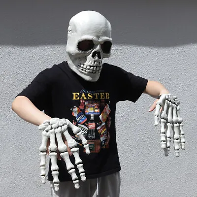 £20.95 • Buy Halloween Skull Face Mask Skeleton Hands Cosplay Props Decorative Bones Cloak UK