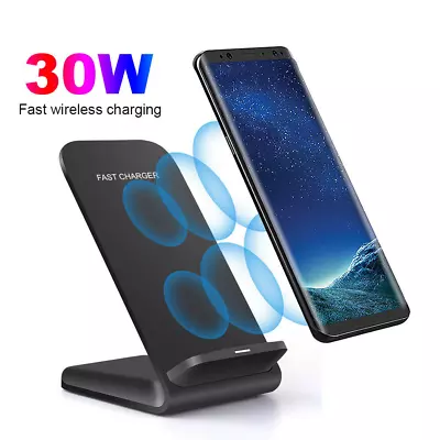 30W 15W Fast Wireless Charger Dock Station For Samsung Galaxy S22/S21+ Note20 • £9.99