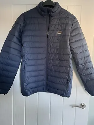 Mens Quiksilver Navy Puffer Jacket Size Small VGC Hardly Worn • £22