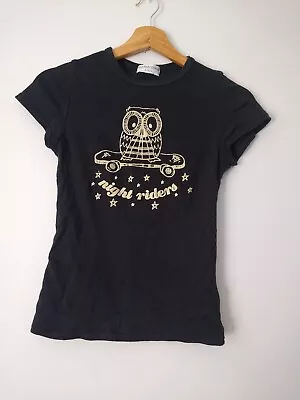 Internacionale Womens Black Short Sleeve Pre-Owned Basic T-Shirt Size 10 • £5.99