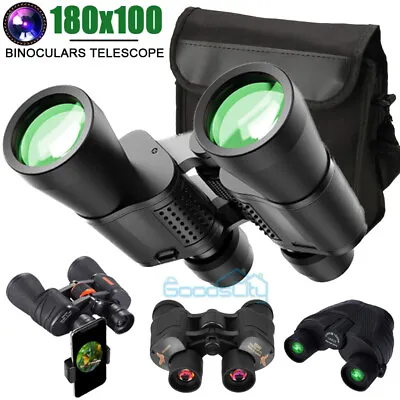 180x100 HD Military Zoom Powerful Binoculars Day/Low Night Optics Hunting & Case • $11.99