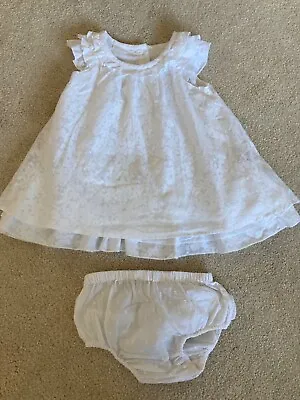 Baby Girls 3-6mnths White Dress And Knickers Set Christening/occasion Wear • £5