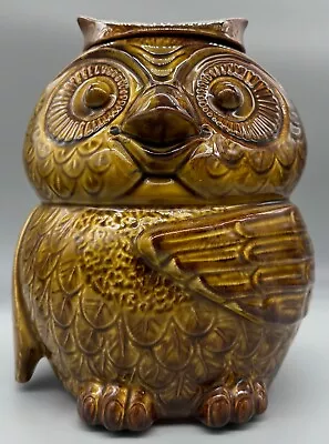 Vintage Collectible MCCOY #204 USA Glazed Brown Wise Old Owl Cookie Jar • $54