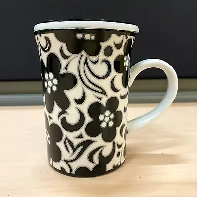 Vera Bradley By Andrea Sadek Mug W /Lid Coaster Night & Day Black & White B&N • $19.99