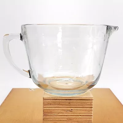 Anchor Hocking 2 Qt 8 Cup Clear Glass Measuring Cup Spouted Mixing Batter Bowl • $17.99