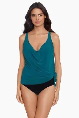 Magicsuit Plus Solid Winnie Tankini Top  Size 14  Peacock 6006076 New • $27.99