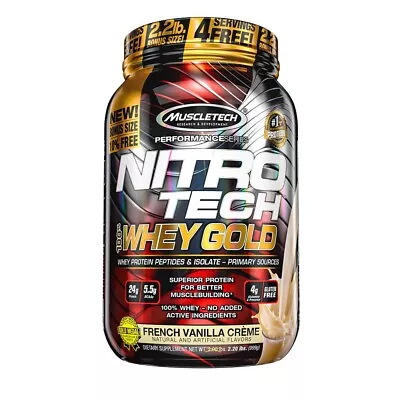 Whey Protein Powder | MuscleTech Nitro-Tech Whey Gold Protein Powder | Vanilla • $20.06