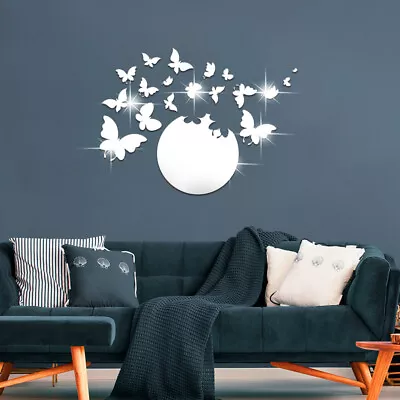  Butterfly Mirror Sticker Acrylic Chandelier Crystals Parts Living Room Wall • £7.85