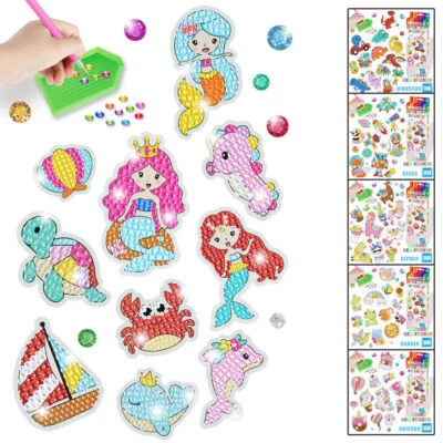 $13.19 • Buy Diamond Painting Stickers Kits Kids DIY 5D Unicorn Mermaid  Art Stickers Kit