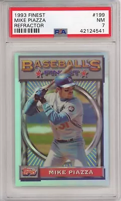 1993 Topps Finest Refractor #199 Mike Piazza Dodgers Hof Graded Psa 7 Nm • $619.98