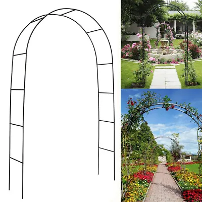 Large Garden Arch Metal Archway Gate Rose Vine Plants Climbing Trellis Rustproof • £18.93