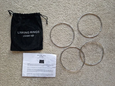 £20 • Buy 4 X 4.5  Inch Close-up Linking Rings - Magic Trick