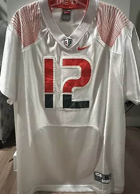 Miami Hurricanes #12 Nike Alternative White Football Jersey Adult Size M RARE • $4.99