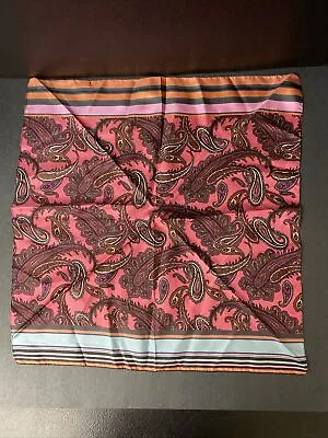 J Crew Bandana Foulard Scarf Silk Italy 19 X 19 Square Stripes Paisley • $25