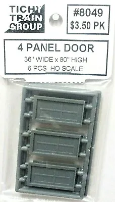 HO Scale Tichy Train Group 8049 4-Panel Doors Pkg (6) • $4