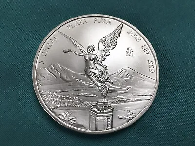 2023 Mexican Libertad Onza 5 Oz Silver Uncirculated Mexico Coin Brand New • $178