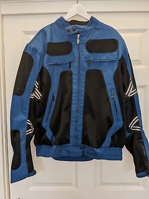 Triumph Armored Blue Mesh Motorcycle Jacket Full Zip Size 50/60 (XL Approx) • $80