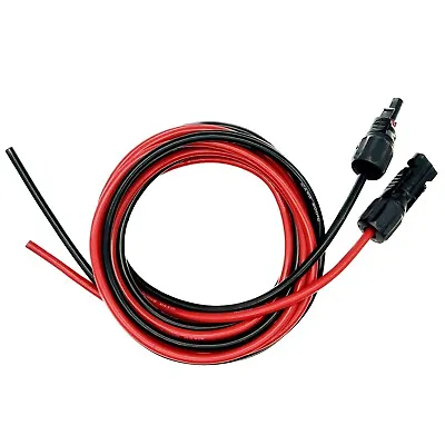 10 AWG Black Red Solar Panel Extension Cable Silicone Flexible Wire Connector • $9