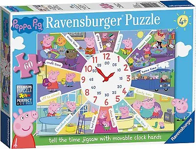 £11.49 • Buy Ravensburger Peppa Pig Tell The Time 60 Piece Clock Jigsaw Puzzle
