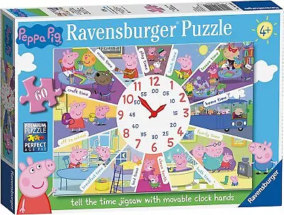 £11.49 • Buy Ravensburger Peppa Pig Tell The Time 60 Piece Clock Jigsaw Puzzle