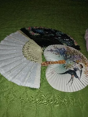 Lot Of Vintage Hand Fans Beautiful Very Nice • $9.99