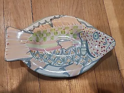 MacKenzie Childs Vintage Fish Story Small Fish Plate 7.75    MINT • $45.99