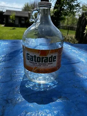 1987 Gatorade Orange Gallon Glass Jug Orange 128 Oz Bottle Vintage Paper Label • $59.99