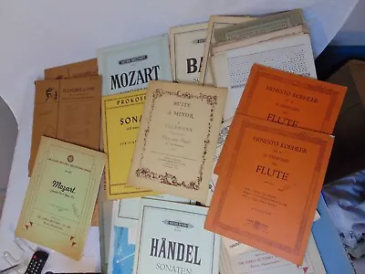 Lot 30 Flute Piccolo Piano Sheet Music Bach Handel Mozart Ruth Young Collection • $50