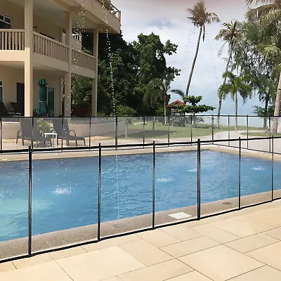 Outdoor Pool Fence Kit Removable Mesh Barrier For Inground Pools Black • $134.43