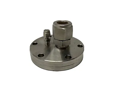 $45 • Buy ConFlat 2.75” Stainless Steel Flange With Welded Swagelok  Feedthroughs