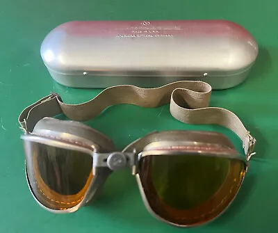 Vintage  Airways Flying Goggles With Case-100% Original • $195