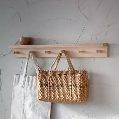 Oak Shaker Peg Rail Shelf - Shaker Scandi Style Peg Shelf Hooks 2 Sizes • £45