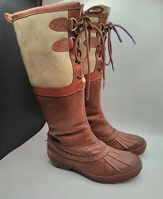 UGG Belcloud Waterproof Cognac Duck Boots Brown And Tan Size 6 Suede And Leather • $105