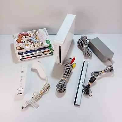 Nintendo Wii Console Bundle With Remote Control Nunchuck Cables And 4 Games • $89.99