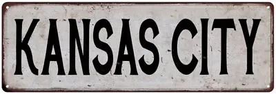 KANSAS CITY Vintage Look Rustic Metal Sign City State 106180041321 • $49.95