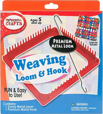 Pepperell Weaving Pot Holder Loops Metal Loom & Hook Set • $11.44