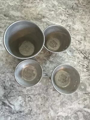 Vintage Aluminum Measuring Cups 1 Cup Plus ¼ 1/3 & ½ Cup • $10