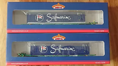 Bachmann 37-314 Set Of 2 Intermodal Bogie Wagons With 45ft Containers SAFMARINE • $122.14