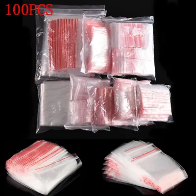 Mini Zipper PE Pouch Packaging  Bag Plastic Poly Clear Food Zip Bags • $1