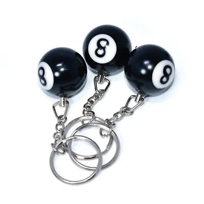 Billiard Ball Keychain Pool Table Snooker Lucky Black Number 8  • $4.93