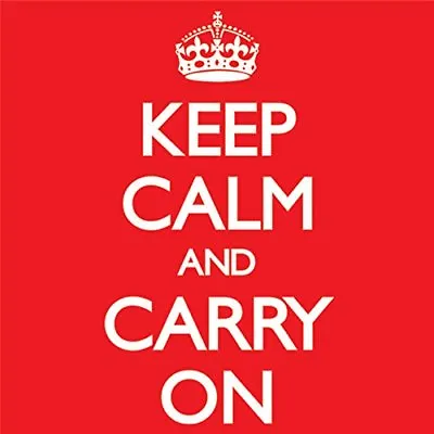 KEEP CALM And CARRY ON Red Canvas Print Red 40 X 40 Cm Large Printed Square New • £11.99