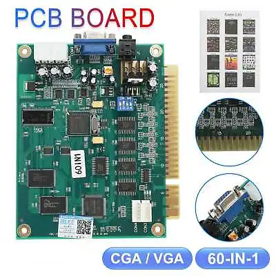 60-in-1 Multicade PCB Board CGA/VGA Output For Jamma Classic Arcade Video Game • $37.99