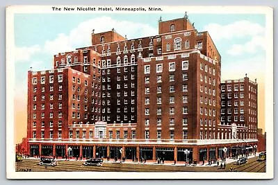 Hotel & Resort~Minneapolis Minnesota~New Nicollet Hotel~Streetcar~Vtg Postcard • $3.50