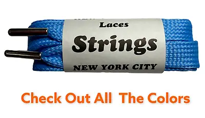  Wide Flat Athletic 45 Inch Shoe Laces With Metal Tips Made In USA • $7.50