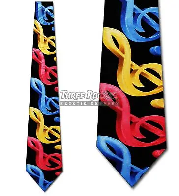 Music Tie Treble Clef Neckties Mens Colorful Musician Neck Ties Brand New • $12