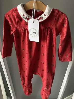 £4.50 • Buy 🐹Beautiful Red Floral One Piece Outfit Baby Girls Clothing 0-3 Months