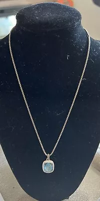 David Yurman Albion Pendant Necklace W/ Blue Topaz & Diamonds 17  #8283 • $349.99