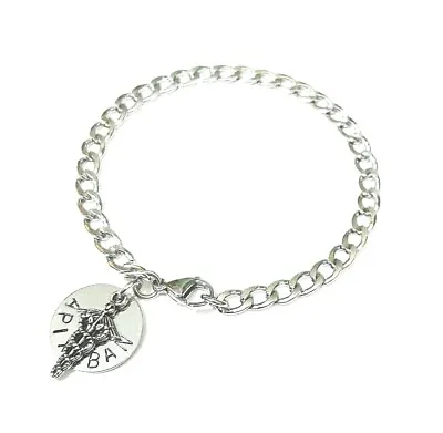 Medical Alert Bracelet SOS Robust 7  Stainless Steel Chain Medical Disc & Charm • £6.99