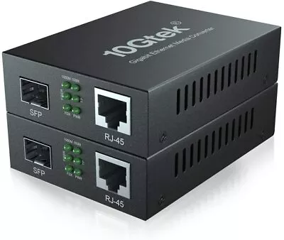 2 PCs Gigabit Ethernet Open SFP Fiber To RJ45 Media Converter Without SFPModule • $33.29